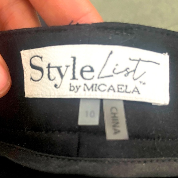 Ponte Slim Pant with Faux Leather Front - Picture 9 of 13